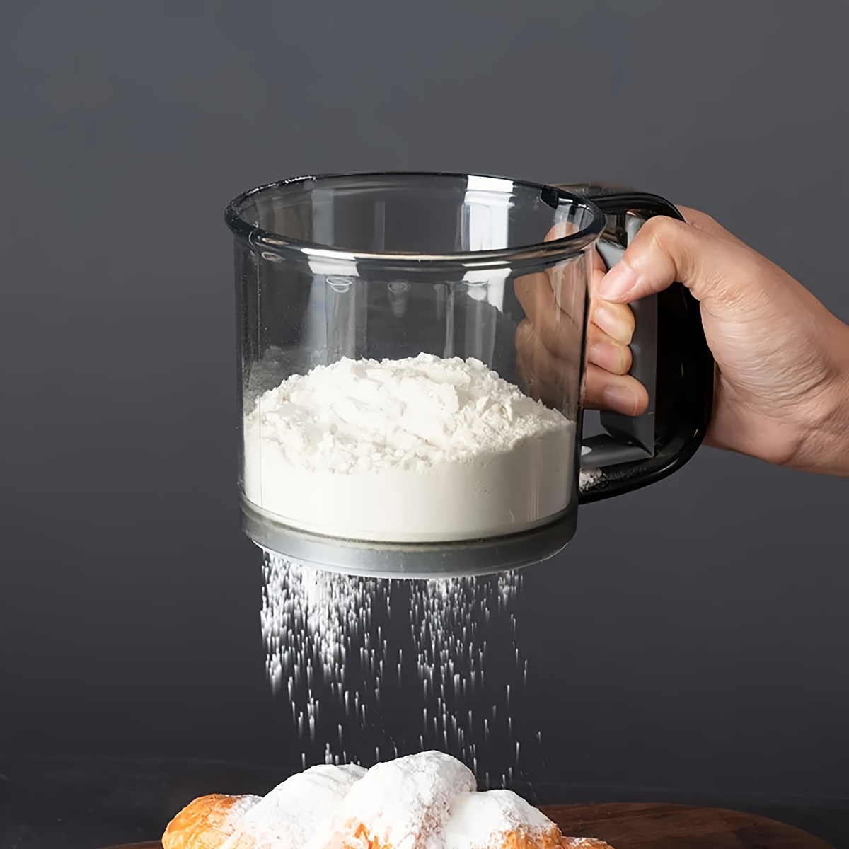 Kitchen Handy Gadgets - Flour sifter handheld semi-automatic double-decker filter