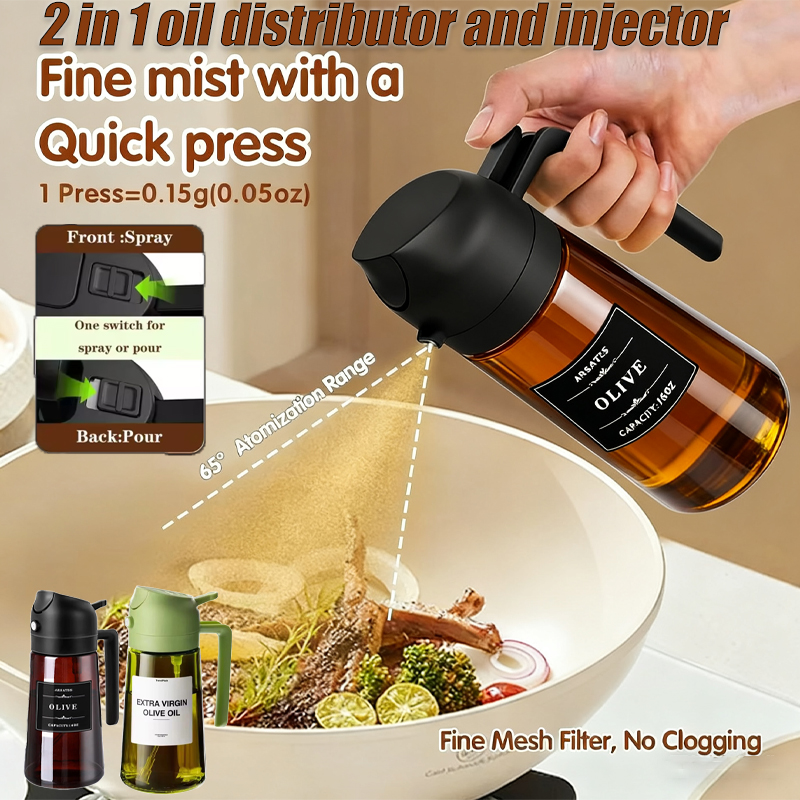 Kitchen Gadgets Oil Spray - 16oz 470ml Oil Sprayer Dispenser Bottle