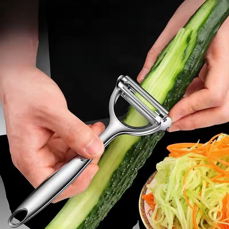 2in1 Stainless Steel Vegetable - Household Kitchen Gadgets Vegetable Cutter Silk Cutter ulasan dan harga