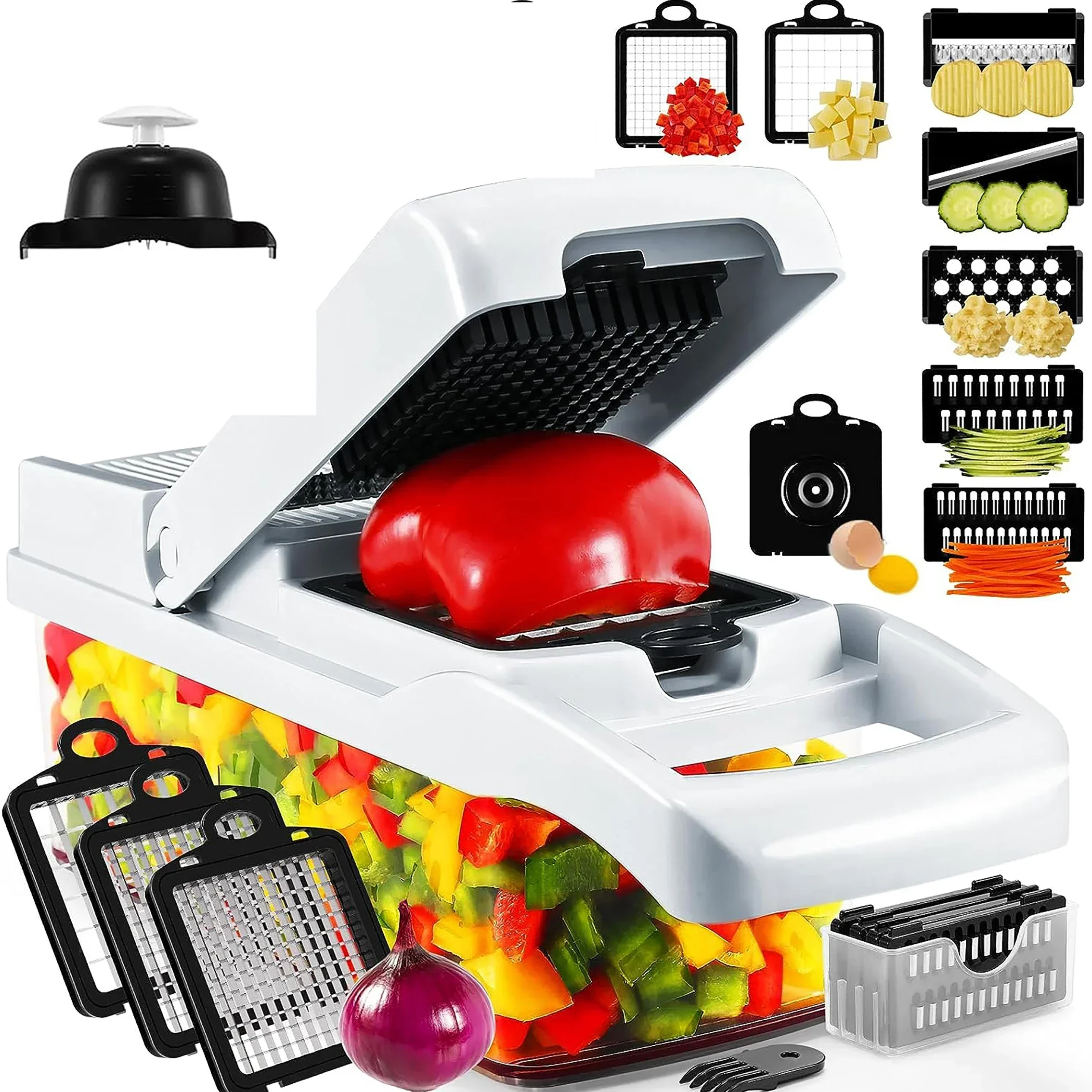 Vegetable Chopper Multifunctio - Household Kitchen Gadgets Vegetable Cutter Silk Cutter ulasan dan harga