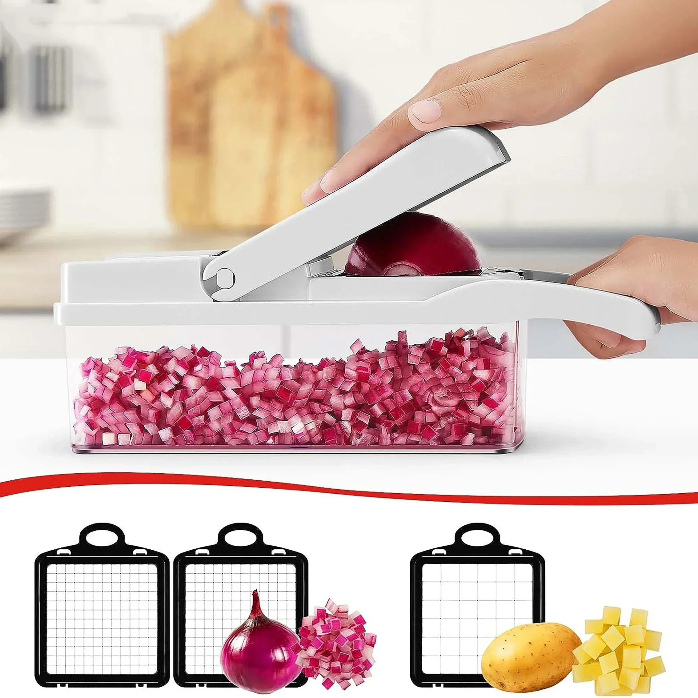 Vegetable Chopper Multifunctio - Household Kitchen Gadgets Vegetable Cutter Silk Cutter ulasan dan harga