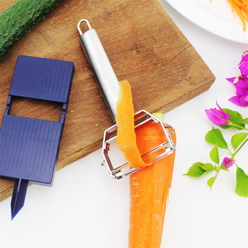 2 in 1 Peeler Slicer Set Kitch - Household Kitchen Gadgets Vegetable Cutter Silk Cutter ulasan dan harga